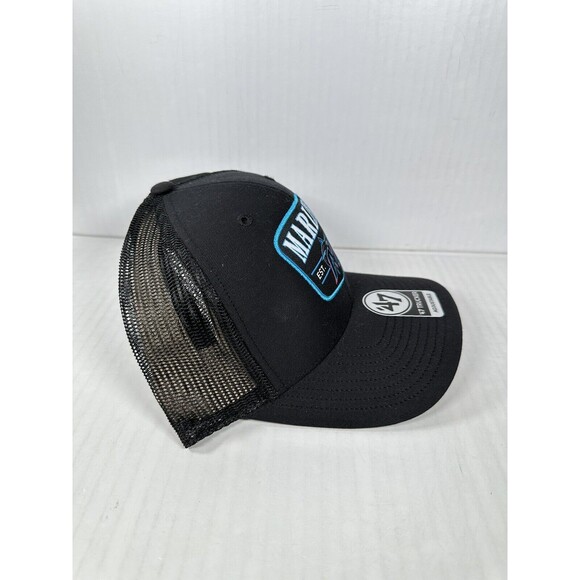 '47 Brand Miami Marlins Squad Trucker Adjustable Hat Snapback Black NEW - Picture 3 of 4